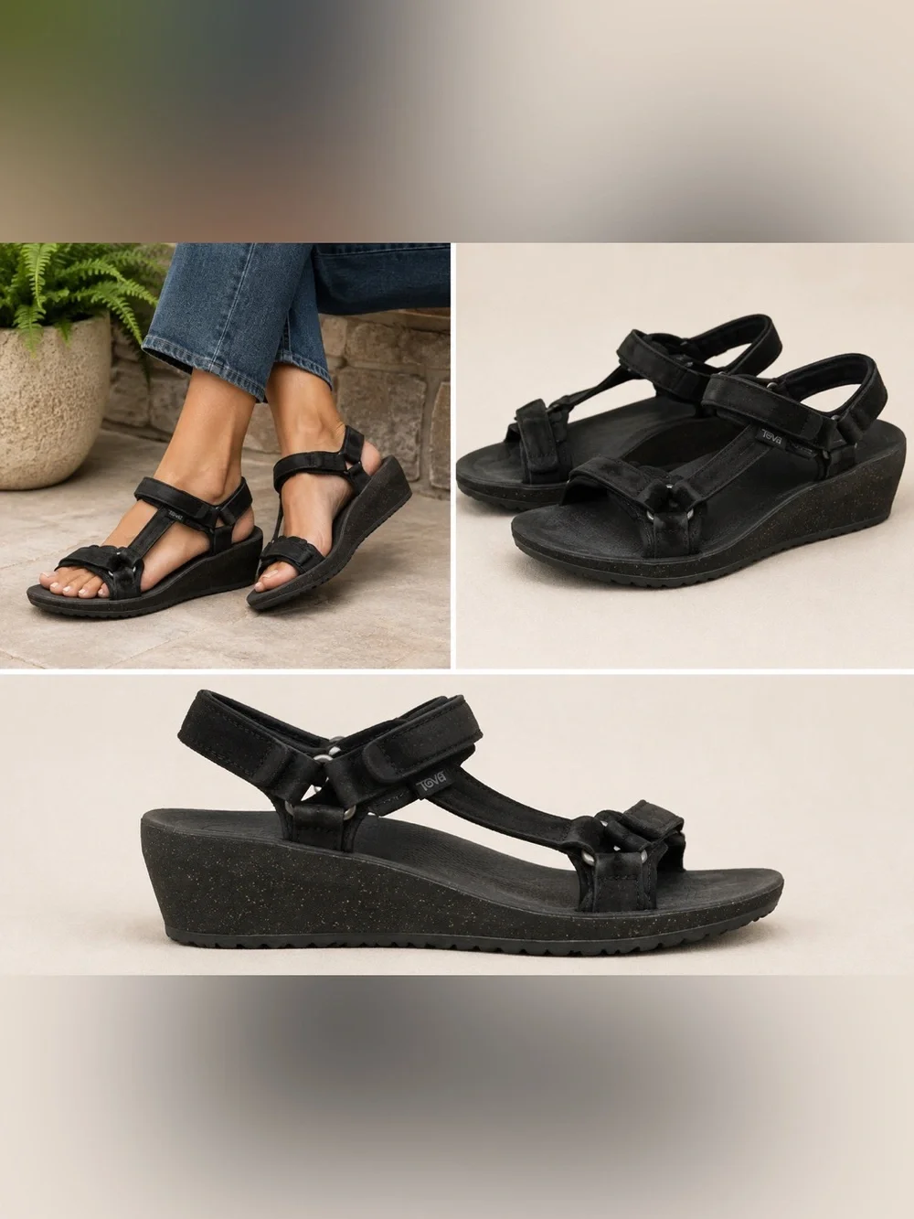 Teva Women’s Black Strappy Sport Sandals Size 10 – Adjustable – Well Loved